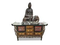 Chinese Black Lacquer Altar Cabinet,