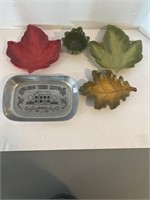 Maple, leaf bowl and dishes