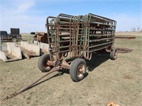 Portable 4 Wheel Cart w/ Cattle Panels