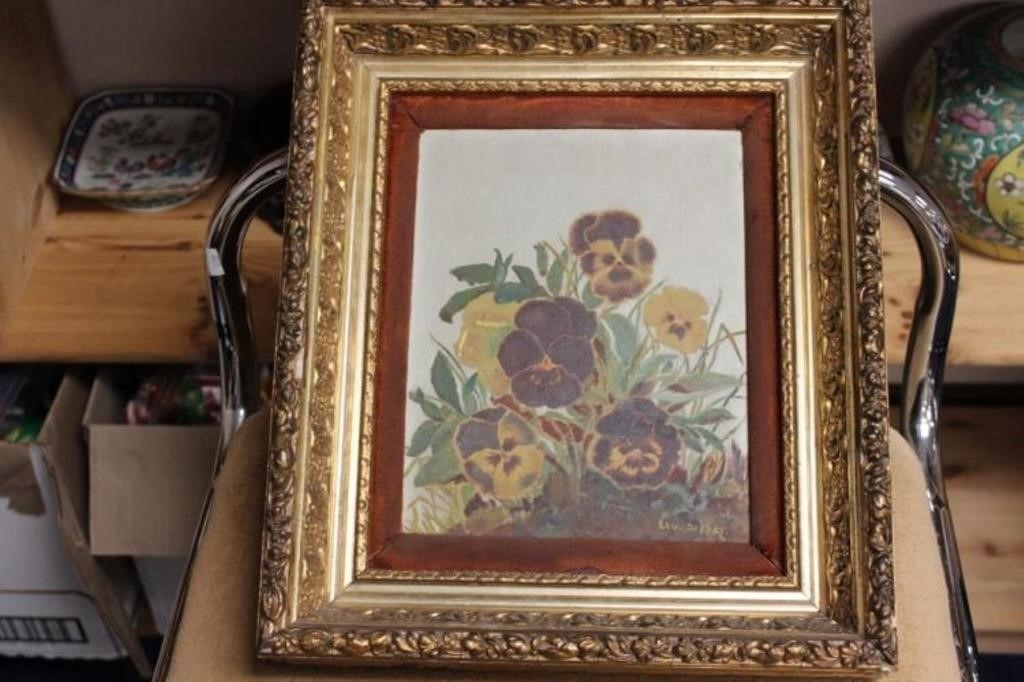 An Antique Oil on Wood Board Painting