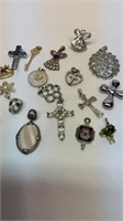 Various jewelry pieces, crosses, some 925