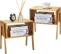 Pipishell Bamboo Stackable End Tables  Wood Living