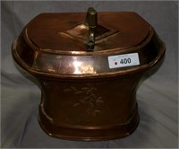Antique Copper Vessel with Lid - 11"h