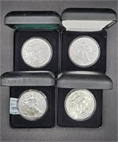 2011, 13, 14 &15 Silver American Eagles,