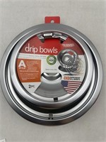 NEW 2pc Heavy Duty Chrome Drip Bowls