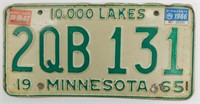 1965 Minnesota License Plate