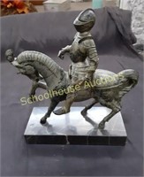Iron and Marble Statue Marked "Depose Waly 112"