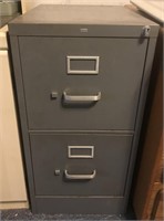 Gray Two Drawer Metal Filing Cabinet