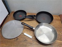 2 T-FAL Non Stick Frying Pans +Stainless Steel Fry