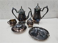 Oneida Silver Plated Tea Pots,Cream& Sugar  Rogers