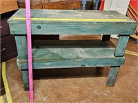 Handmade green wooden table