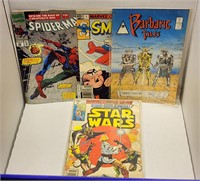 4 Comic Books Spider man Smurfs Star Wars +++