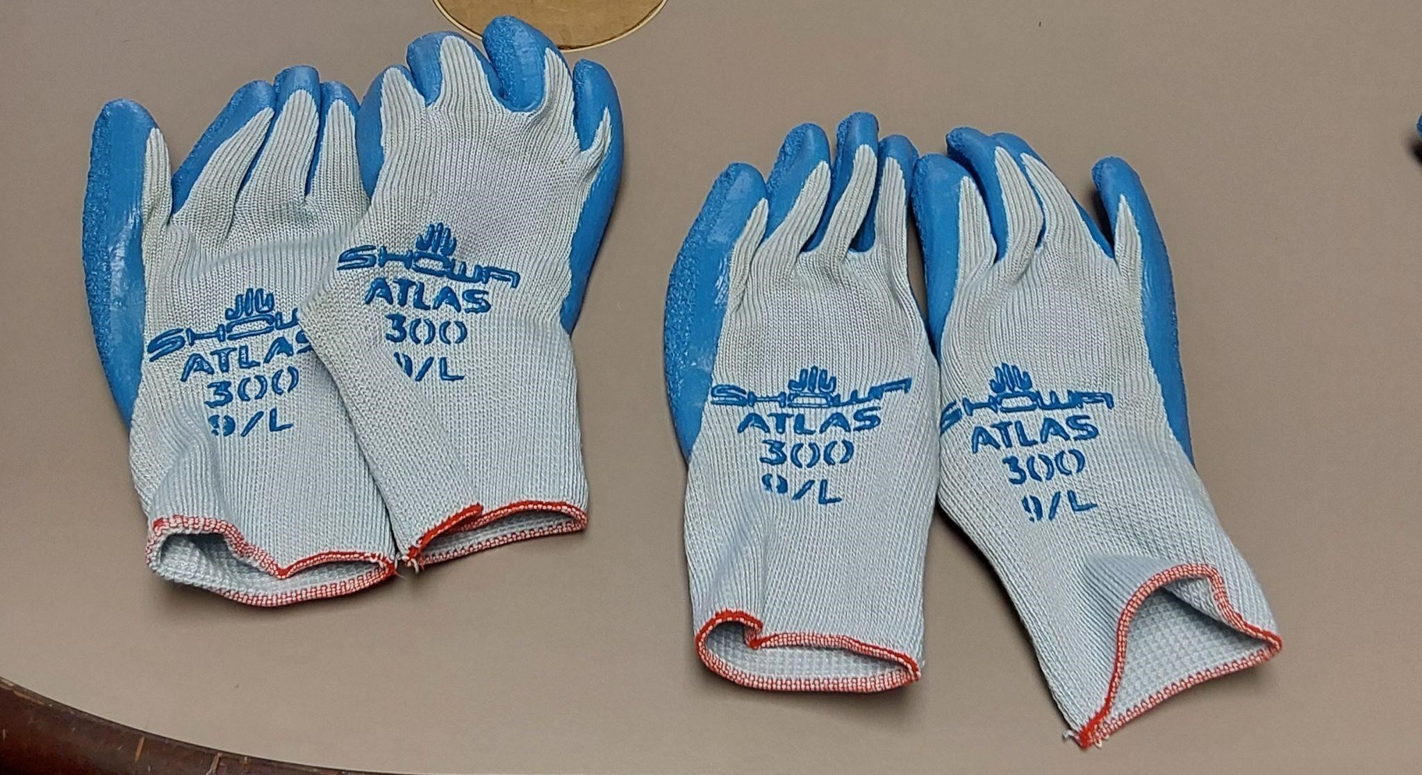 2pk Rubberized Work Gloves