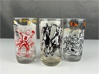 Vintage Football Horse Racing song glasses