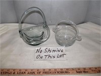 2pc Clear Art Glass Baskets