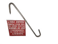 Rafter hanger hook and magnetic cling sign