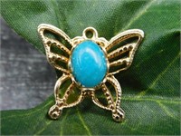 TURQUOISE BUTTERFLY PENDANT ROCK STONE LAPIDARY SP