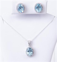Jewelry Sterling Silver Necklace & Earrings Set