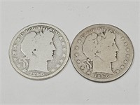 1896 Silver Barber Half Dollar 2 Coins