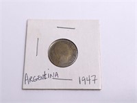 1947 Republica Argentina 10 Centavos Coin