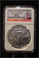2011-S MS69 1oz .999 Pure Silver American Eagle