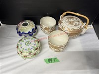 Oriental Tea Set & Hair Stanchions
