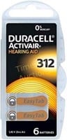 Duracell Hearing Aid Batteries 312  6 pack