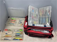 TACKLE ORGANIZERS & BAG W/ CONTENTS