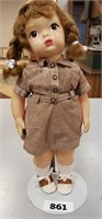 LARGE VTG BROWNIE GIRL SCOUT DOLL W HAT