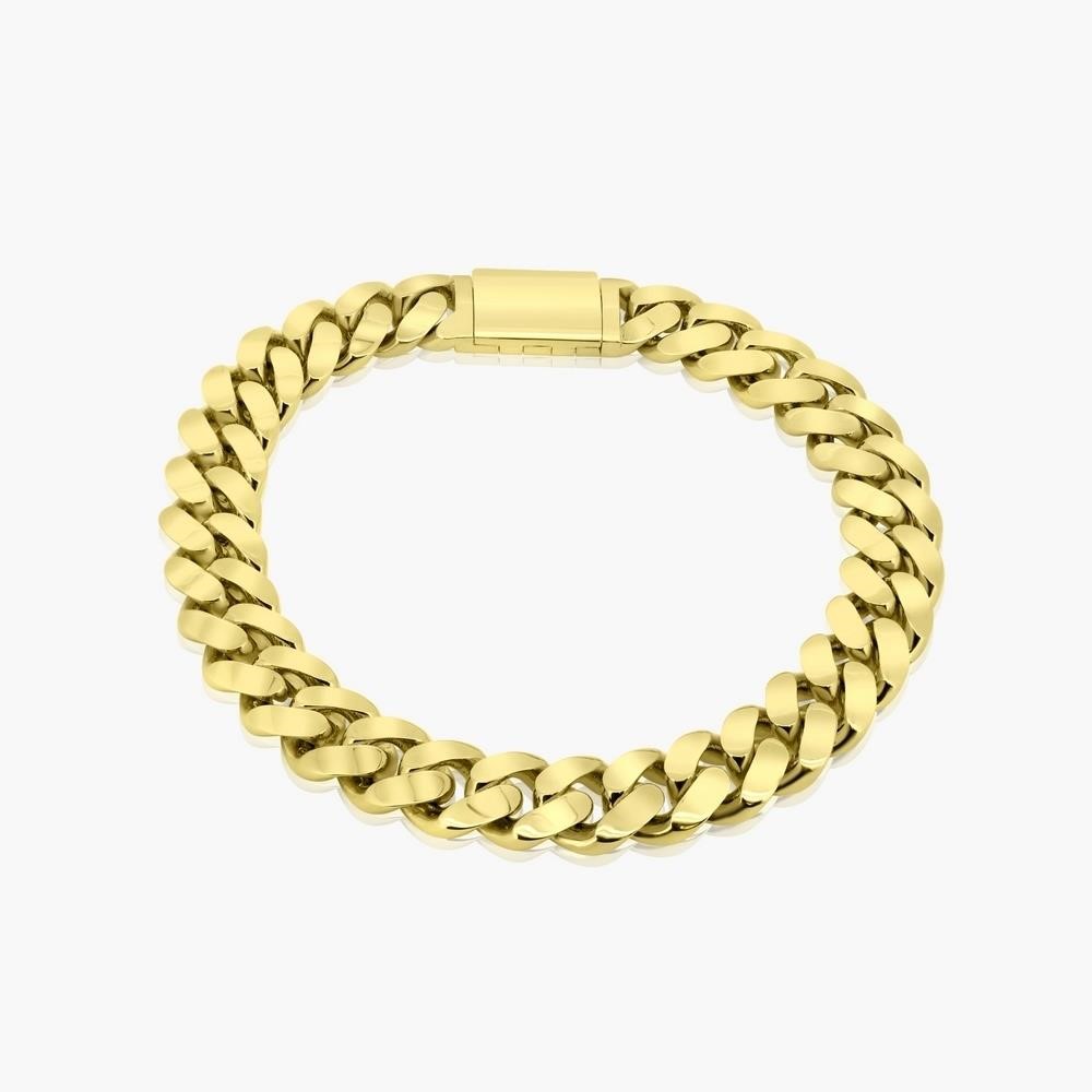 14K SOLID YELLOW GOLD CUBAN LINK BRACELET