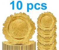 10pc  Gold Charger Plates: Thanksgiving/Christmas