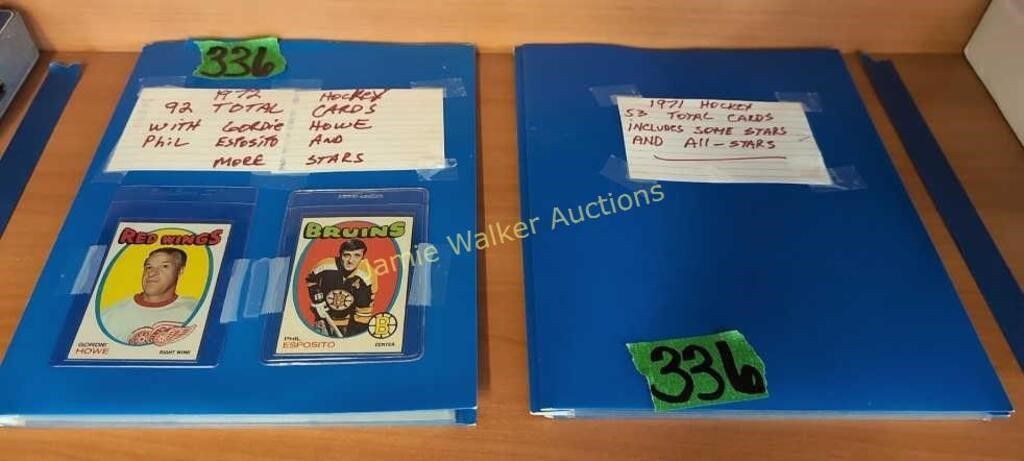 2 Blue Folders 1971 - 1972 Hockey Cards. 53 Total