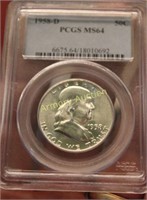 1958 D MS64 SILVER BEN FRANKLIN