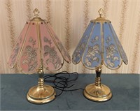 Floral Glass Accent Table Lamps