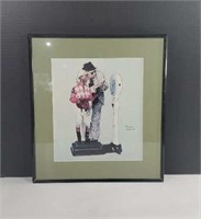Vintage Framed Norman Rockwell "Weighing In"