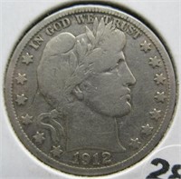 1912-D Barber Silver Half Dollar.