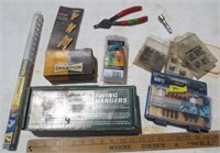 HD swing hangers, 3/8" wood bit, Dremel items, mis