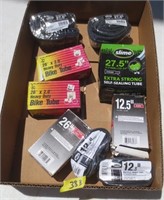 Various size bicycle inner tubes
