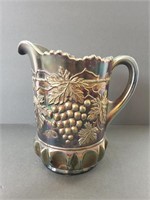 Carnival glass grape and cable pitcher