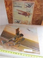 2pc Metal Nostalgia Airplane Sign & WW I Poster