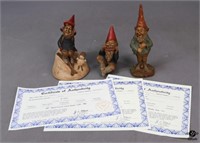 Thomas F. Clark Gnome Figurine w/COA / 3 pc