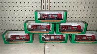 6 miniature Hess fire trucks