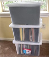 Office File Box Totes With File Folders