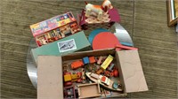 QTY OF VINTAGE TIMBER HANDMADE TOYS AND GAMES