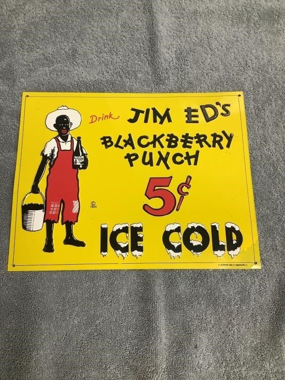 Metal Jim Ed's Blackberry Punch Sign