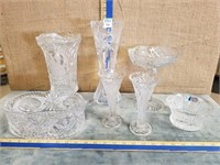 PRESSED GLASS VASES & BOWLS