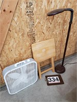 task lamp, fan-works, tv tray