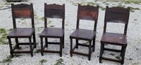 Colonial & Antique  brown with leather  seat &