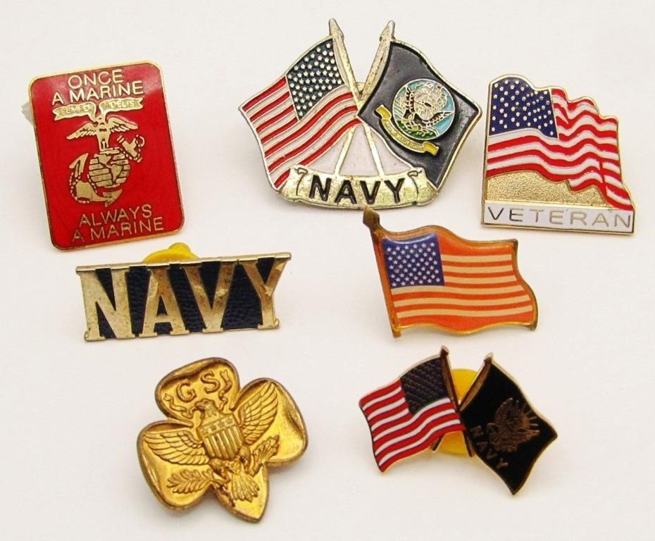(7) United States Marine/Navy Pins