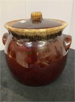 Hull Pottery Brown glaze cookie jar with